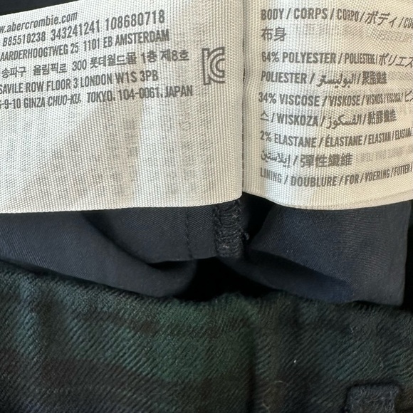 Hollister ultra high rise blue green plaid skort tie waist and side zipper S - Picture 8 of 8